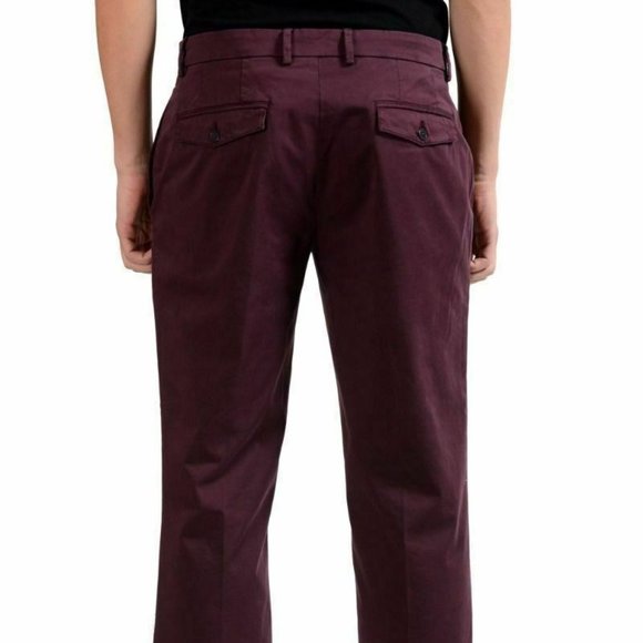 Versace Collection Men's Burgundy Casual Pants